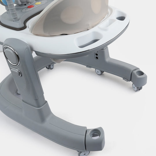3-in-1 Multi-Functional Baby Walker with Canopy & Push Bar