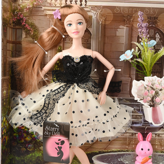 Starry Sky Modern Princess Doll – Fashion Dress & Accessories Set