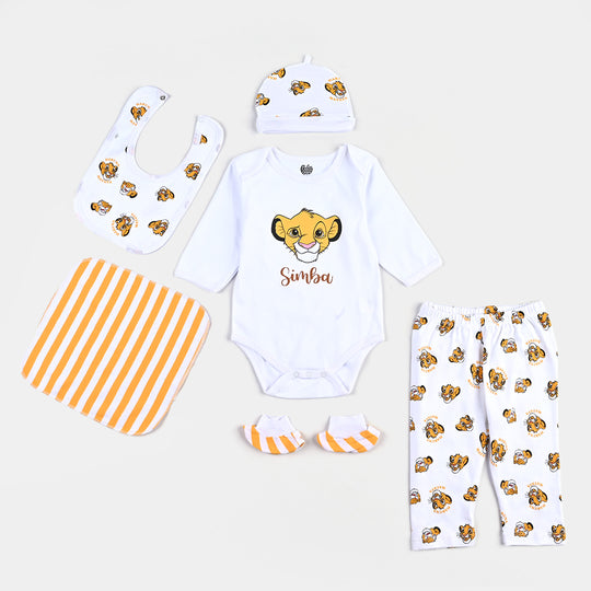 Infant Boys Cotton Interlock 6 Piece Set Lion King-White