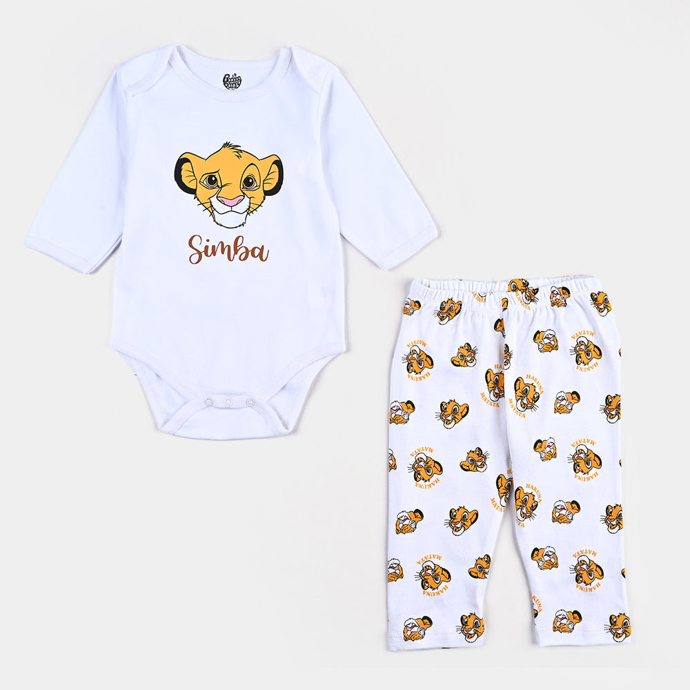 Infant Boys Cotton Interlock 6 Piece Set Lion King-White