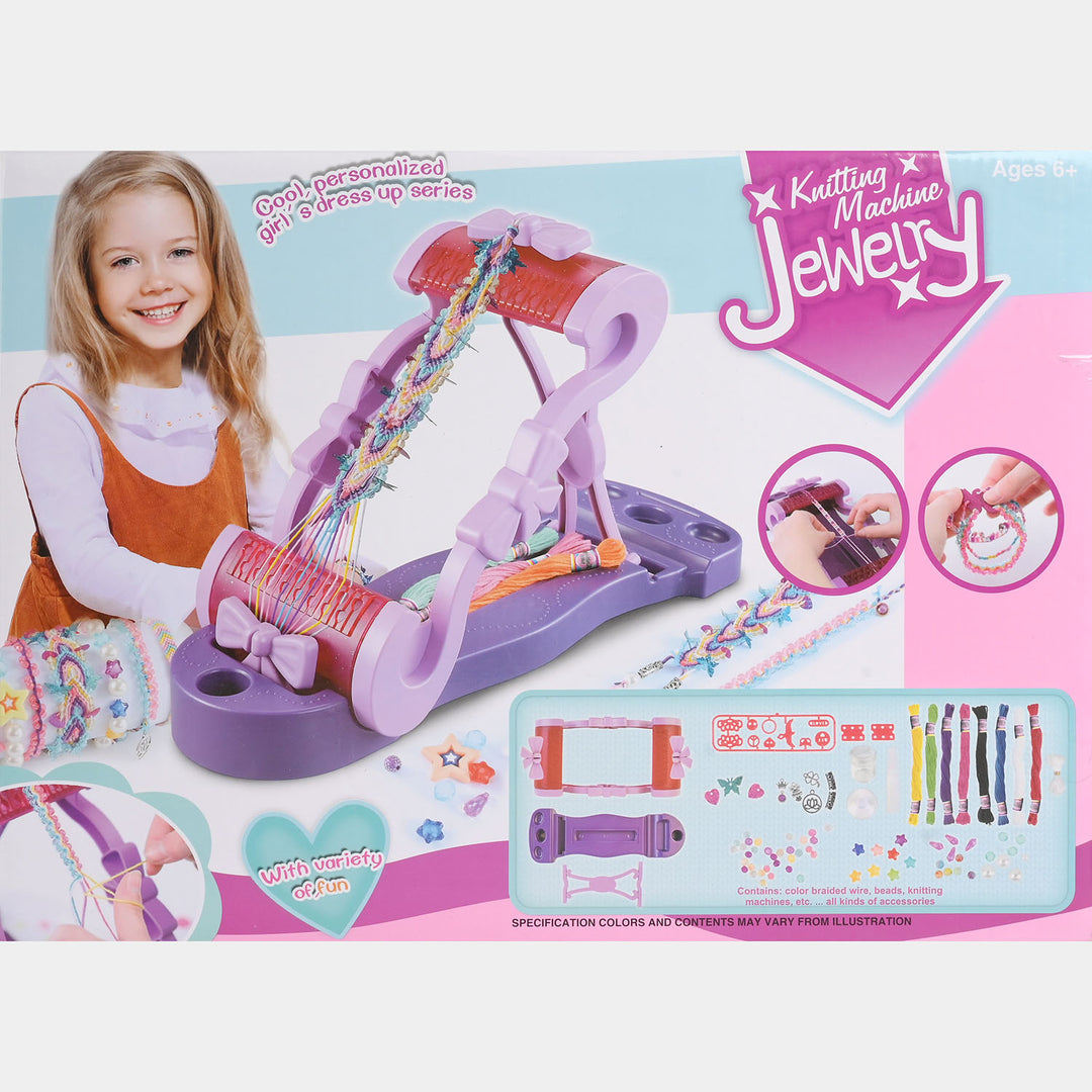 DIY Jewelry Making Kit with Knitting Machine for Girls