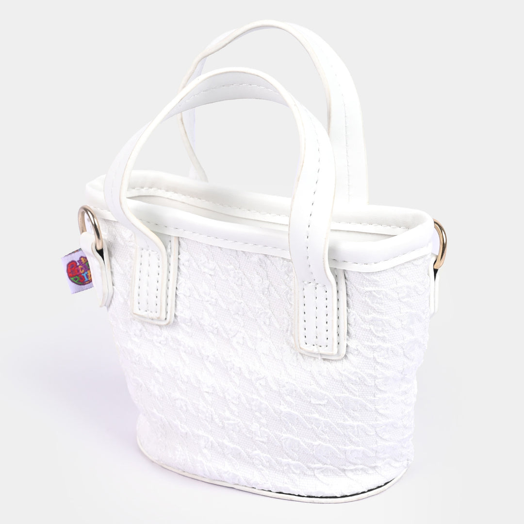 Girls Fancy Hand Bag | White