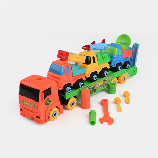 Carrier Truck & 3 Vehicles with Assembly Tools