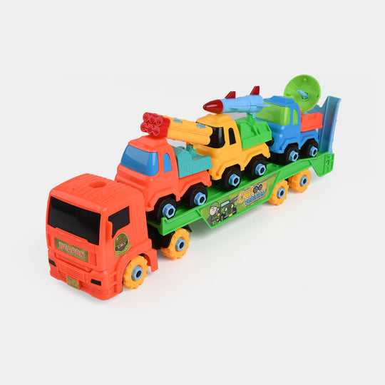 Carrier Truck & 3 Vehicles with Assembly Tools