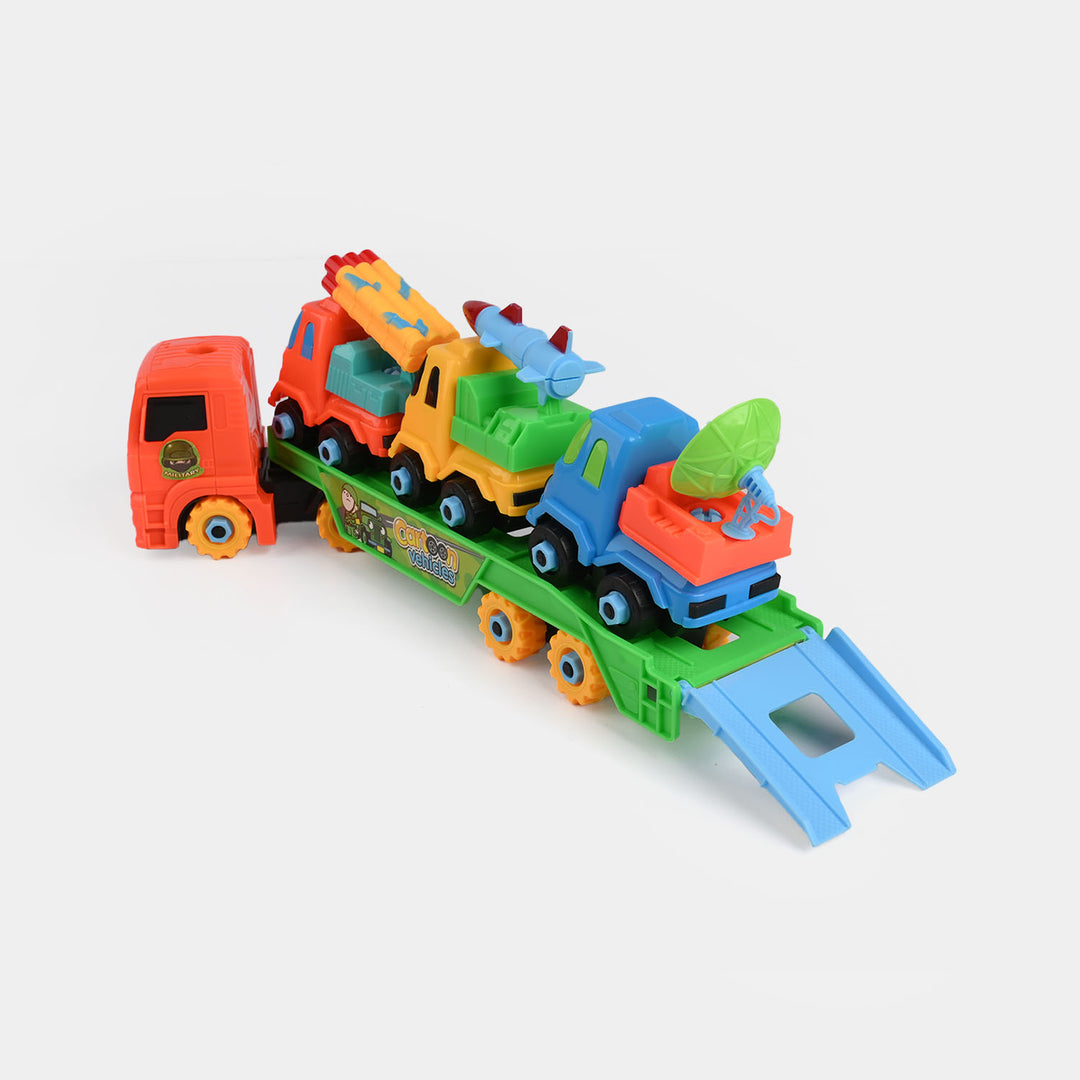 Carrier Truck & 3 Vehicles with Assembly Tools