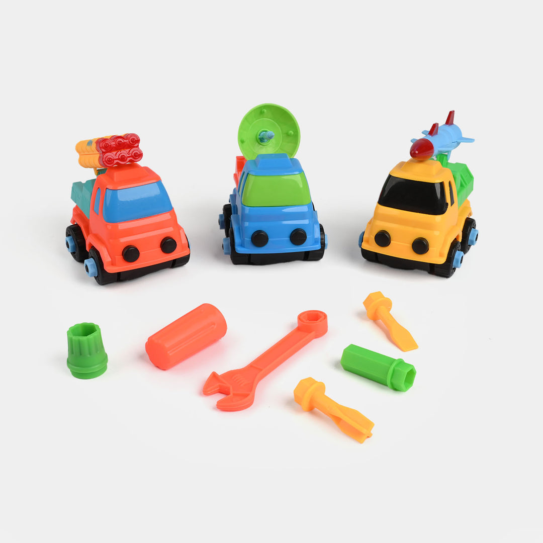 Carrier Truck & 3 Vehicles with Assembly Tools