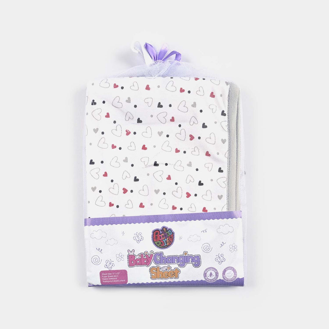 Baby Changing Sheet 17x22 Heart |  Grey