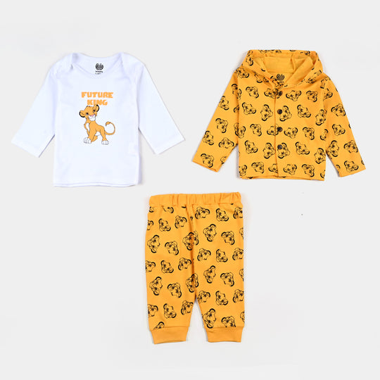 Infant Boys Cotton Interlock 3 Piece Set (H/T/P)-mIX