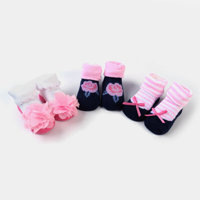 Baby Girl Socks Pack of 3 Gift Set