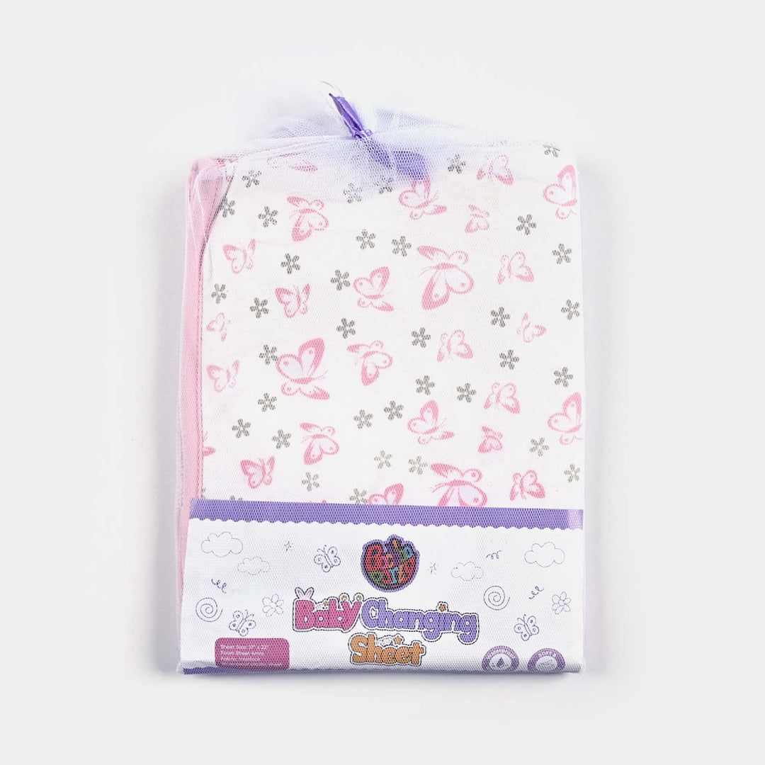 Baby Changing Sheet 17x22 Butterfly | Light Pink