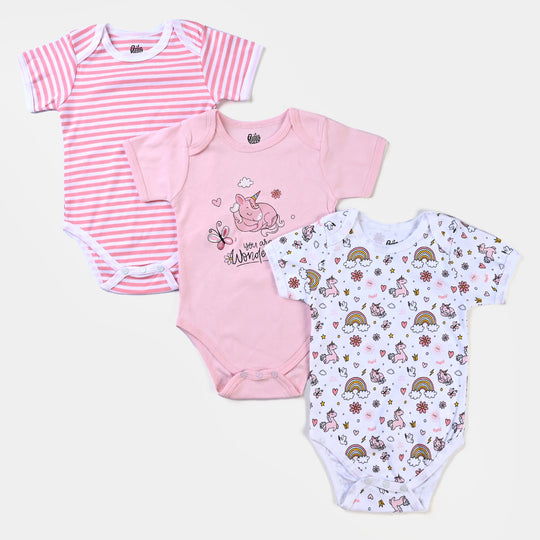 Infant Girls Cotton Interlock Romper Set-mIX