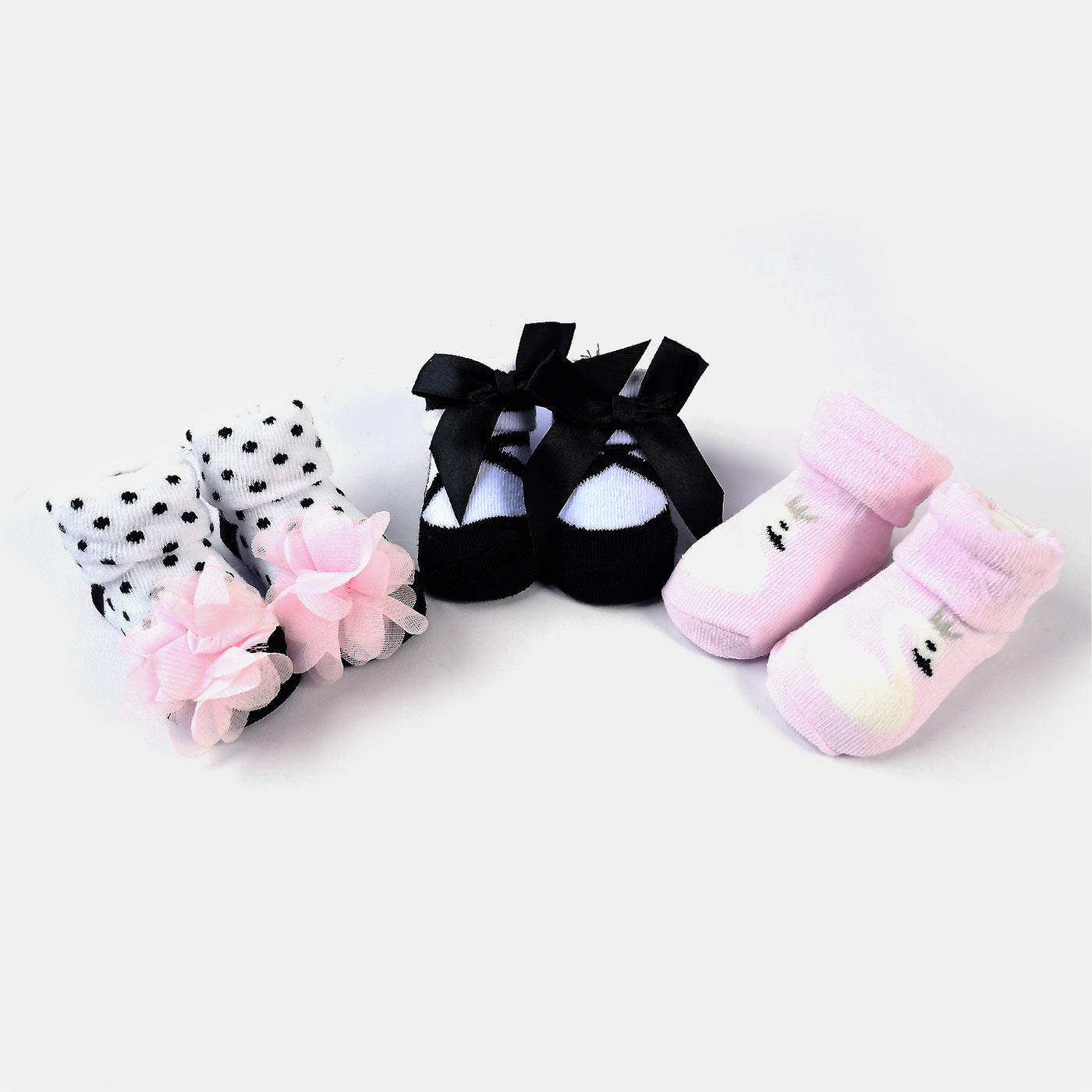 Baby Girl Socks Pack of 3 Gift Set