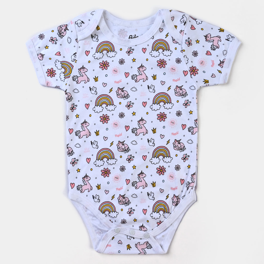 Infant Girls Cotton Interlock Romper Set-mIX