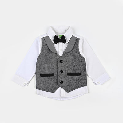 Infant Boys Yarn Dyed Woven Suit F/S 016 Black Lines-Black/White