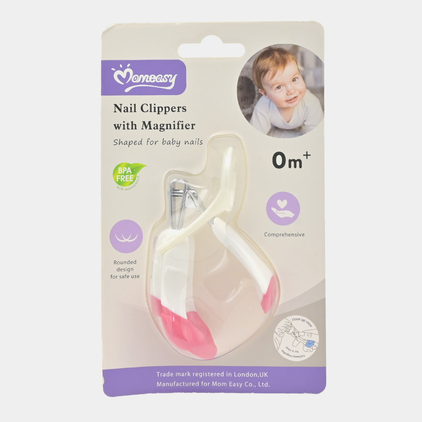 Nail Clipper With Magnifier | Pink