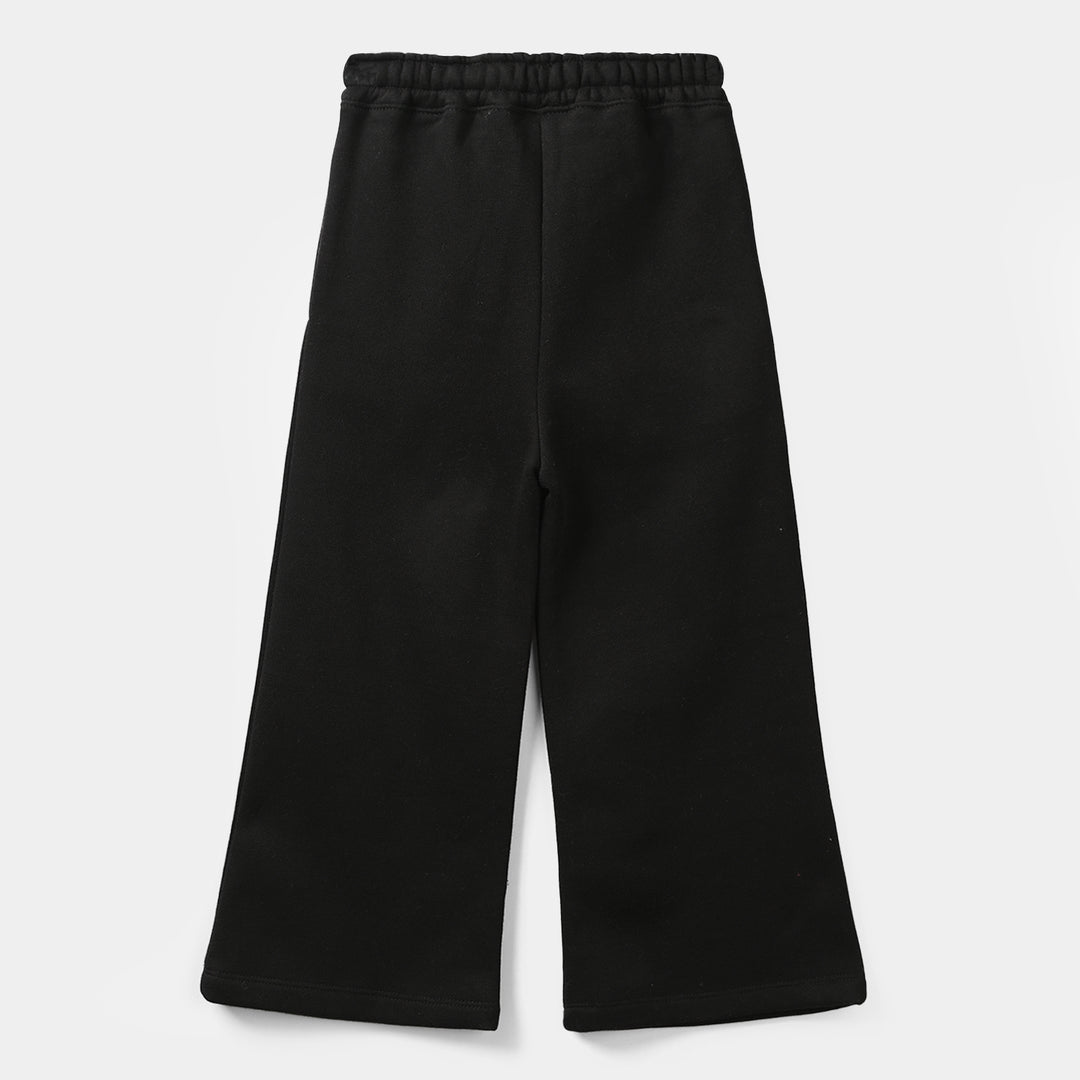 Girls Fleece  Pajama Basic-BLACK