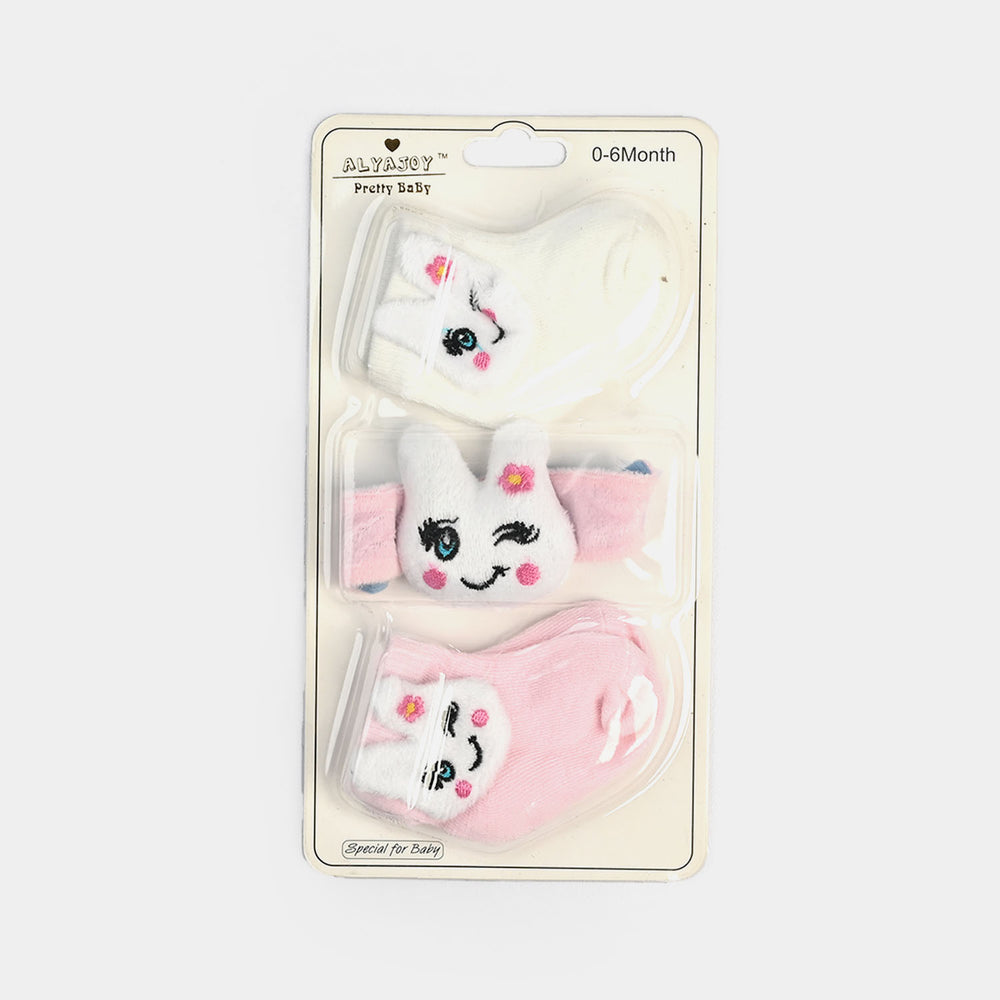Baby Socks & Wrist Rattle Band Set – 6 Months