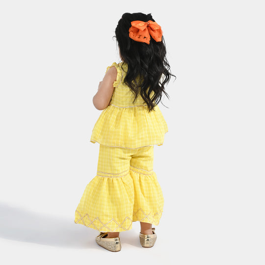 Infant Girls Cotton 2Pc Set (Summer Lime) - Yellow