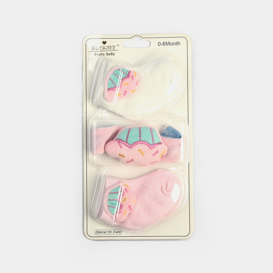 Baby Socks & Wrist Rattle Band Set – 6 Months