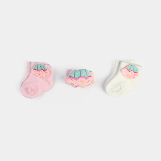 Baby Socks & Wrist Rattle Band Set – 6 Months