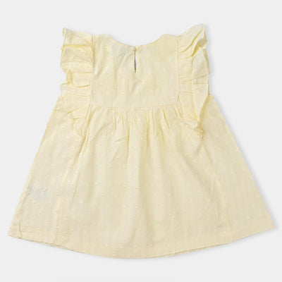 Girls Chiffon Fancy Top-Yellow