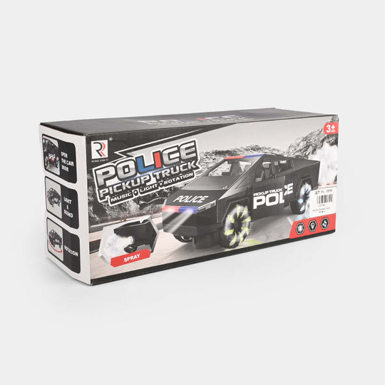 Electric Police Pickup Truck Toy with Light & Sound