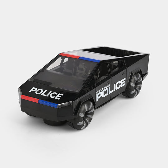 Electric Police Pickup Truck Toy with Light & Sound