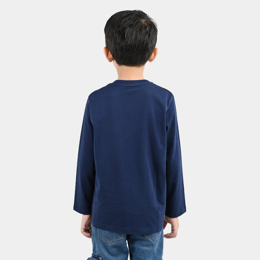 Boys Cotton Jersey T-Shirt Code Blue - Navy