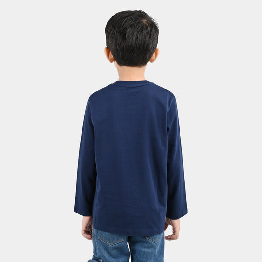 Boys Cotton Jersey T-Shirt Code Blue - Navy