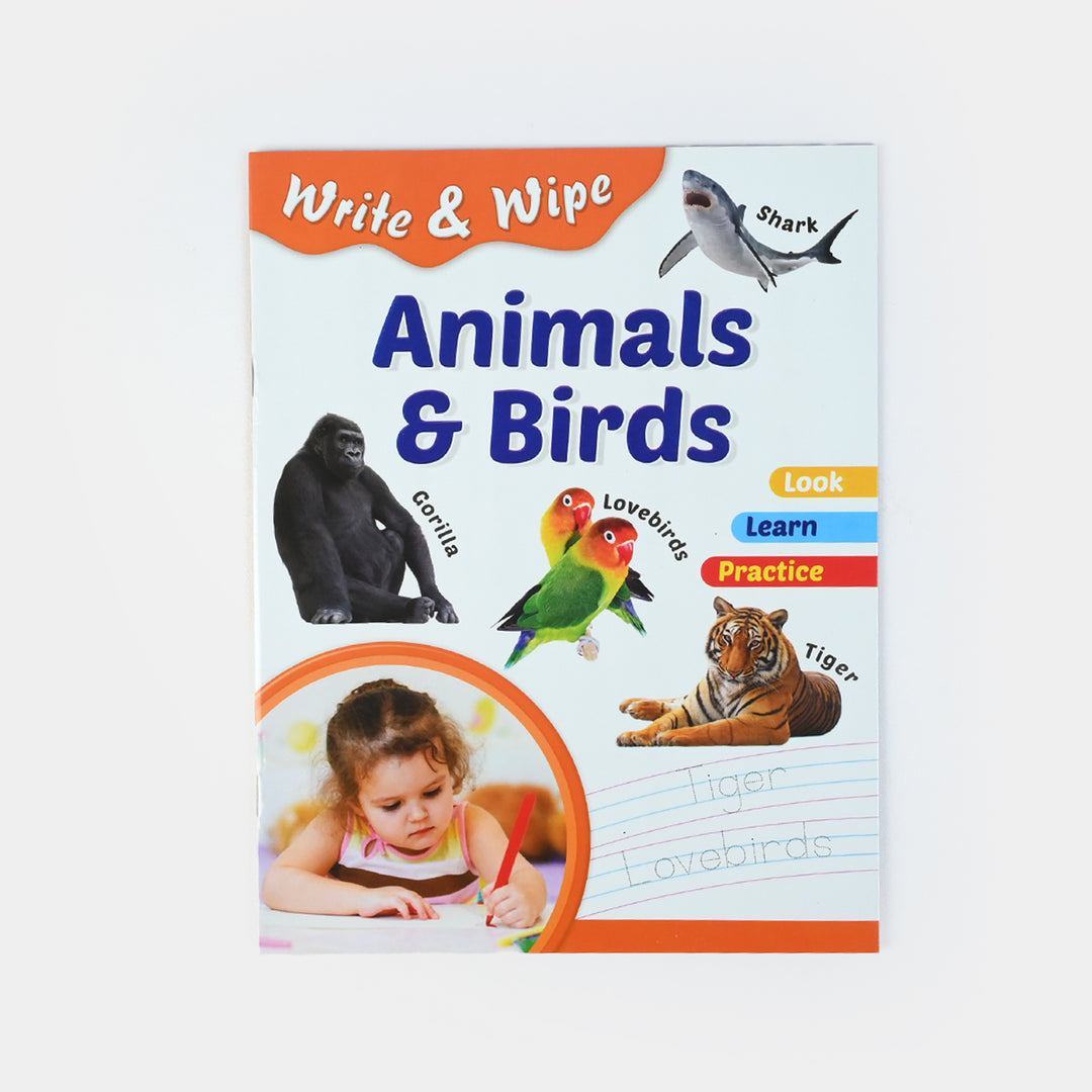 Write & Wipe Animals Book For Kids