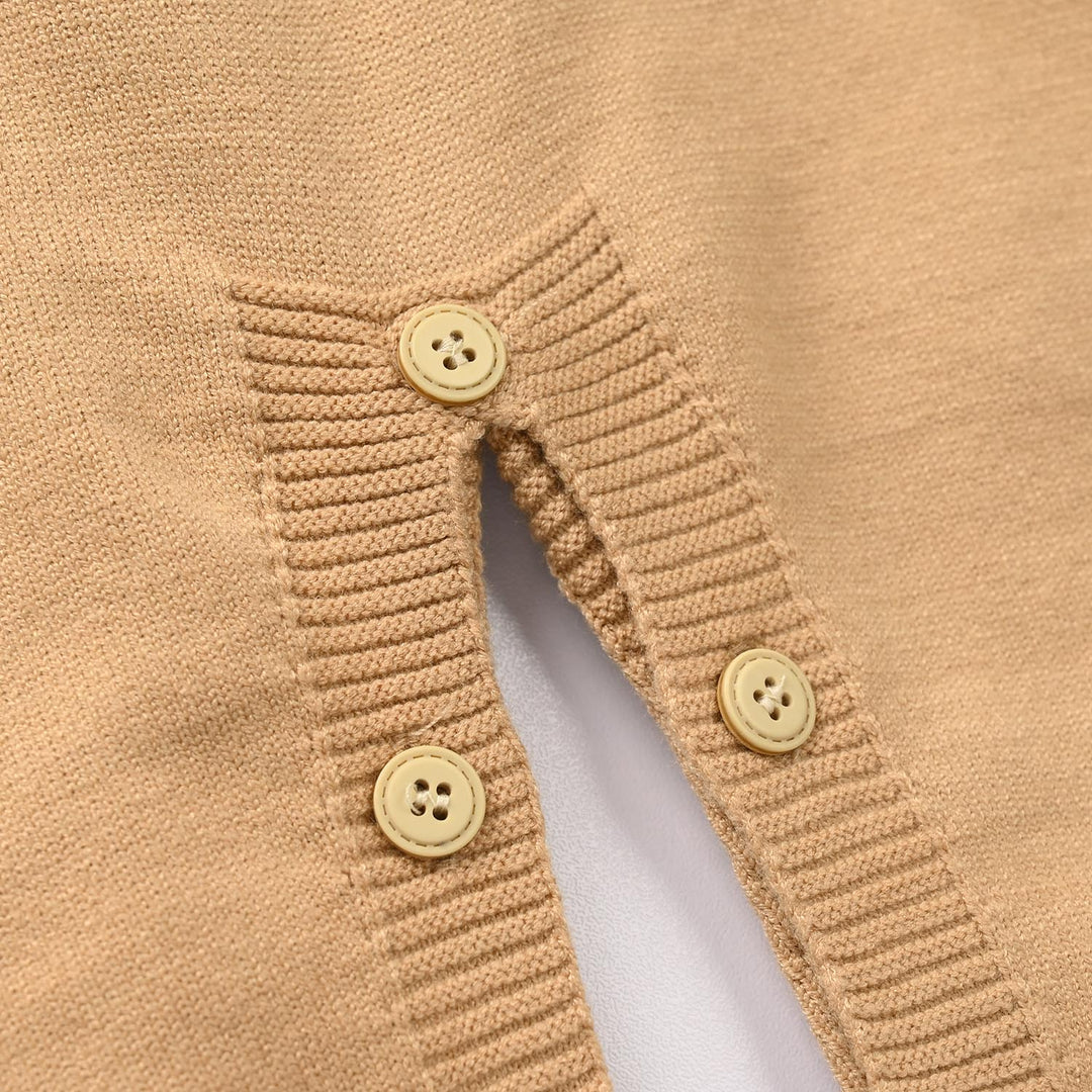 Infant Boys Acrylic Romper-Gentleman-Light Brown/Off White