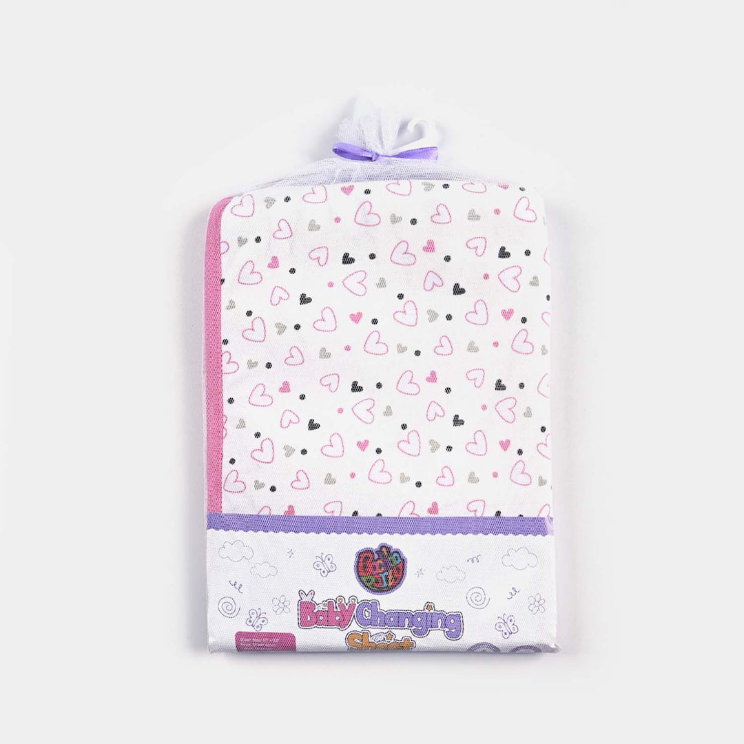 Baby Changing Sheet 17x22 Heart | Pink