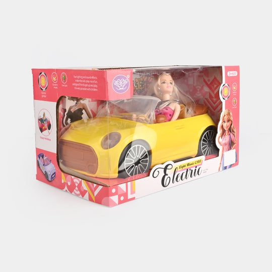 Electric Light & Music Doll Convertible Car