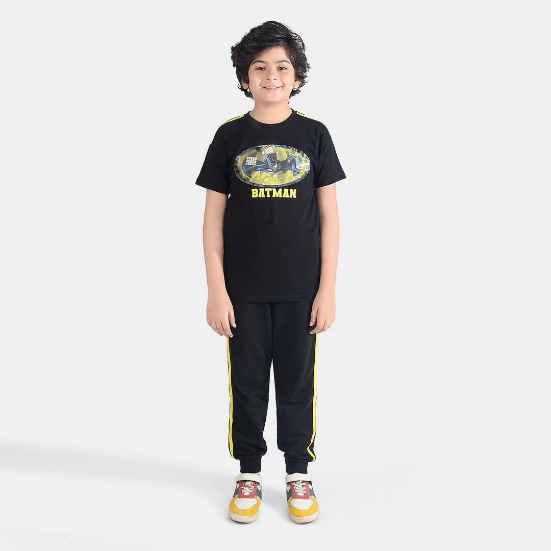 Boys Jersey/Terry 2 Piece Suit-Jet Black