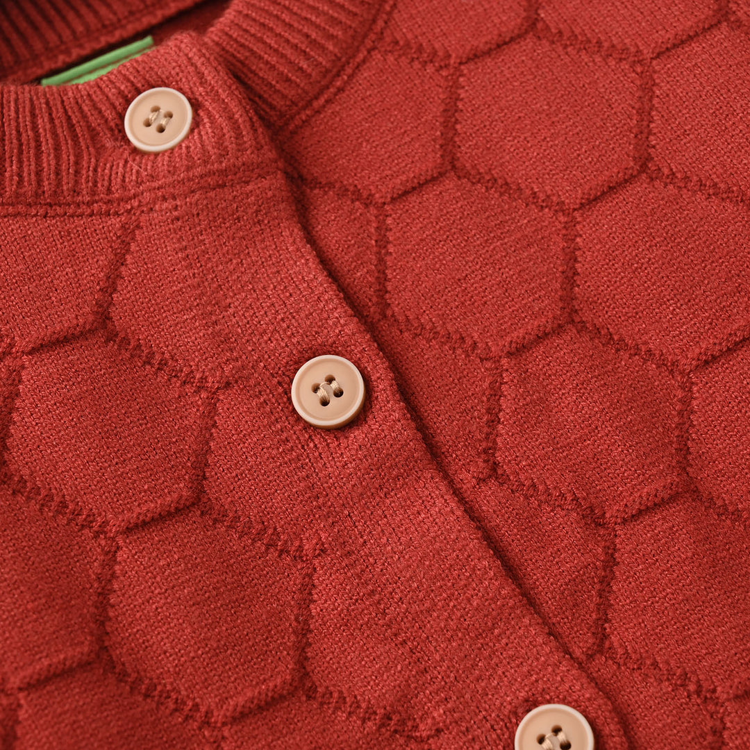 Infant Girls Acrylic Sweater-Hidden Friend-Red