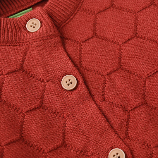 Infant Girls Acrylic Sweater-Hidden Friend-Red