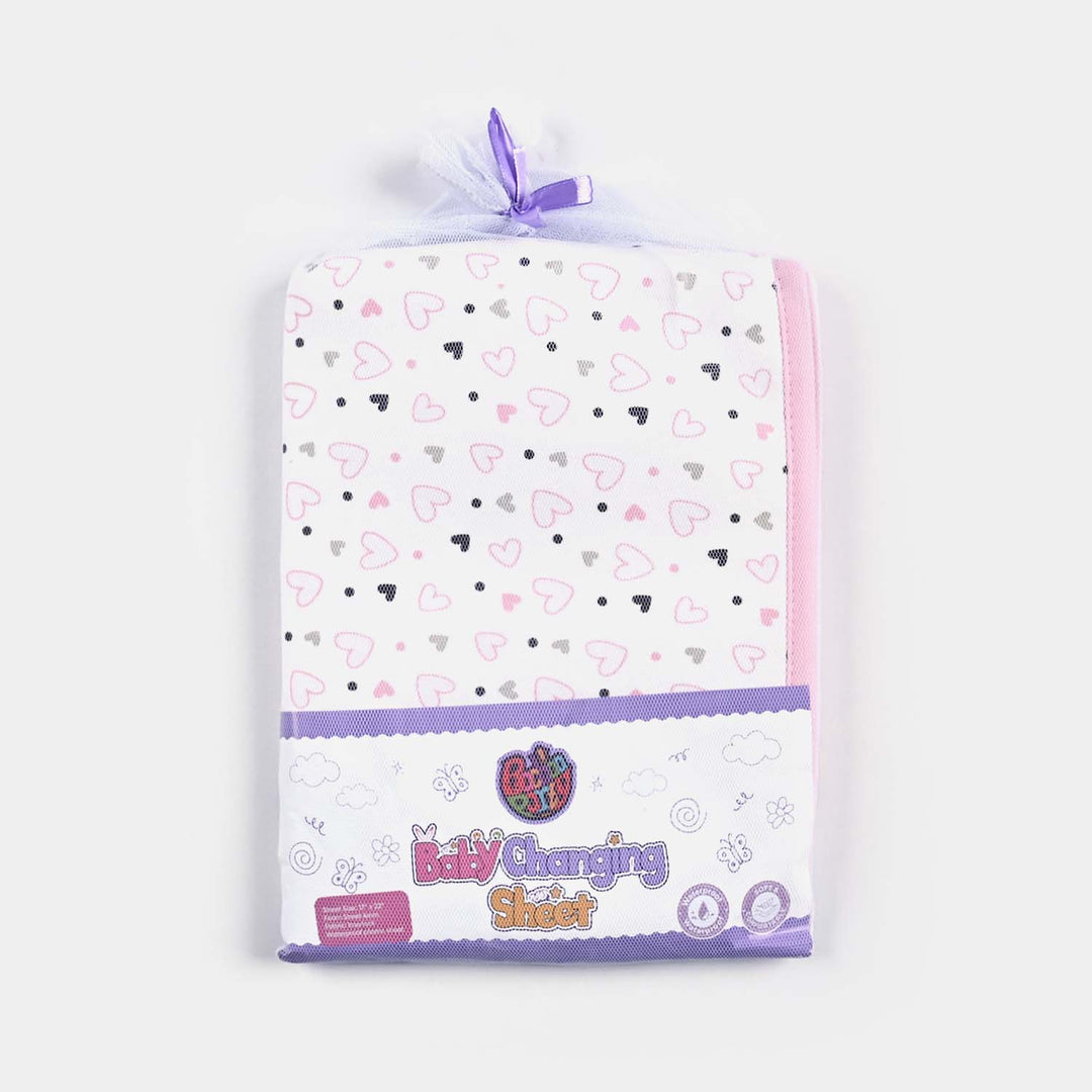 Baby Changing Sheet 17x22 Heart | Light Pink