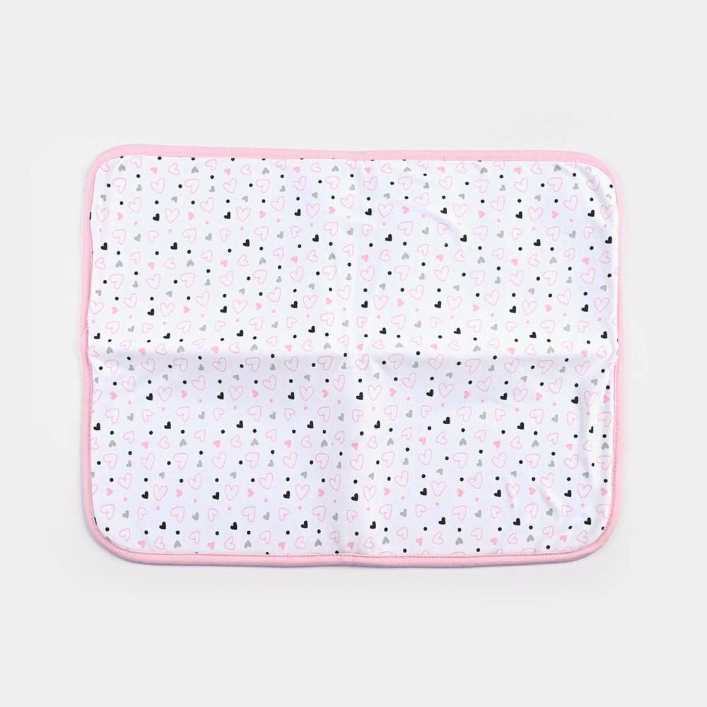 Baby Changing Sheet 17x22 Heart | Light Pink