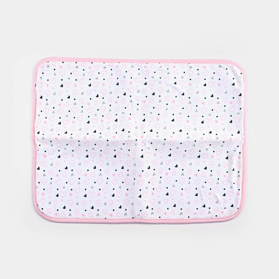 Baby Changing Sheet 17x22 Heart | Light Pink