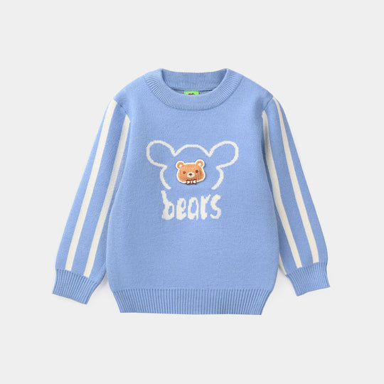 Infant Boys Acrylic Sweater-Bears-LT.Blue