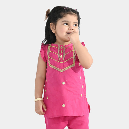 Infant Girls Jacquard 2-Piece Set (Ruby) - Shocking Pink