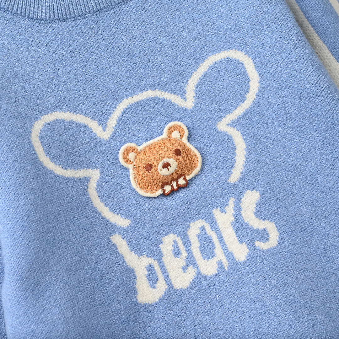 Infant Boys Acrylic Sweater-Bears-LT.Blue
