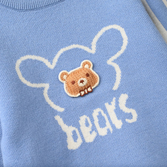 Infant Boys Acrylic Sweater-Bears-LT.Blue