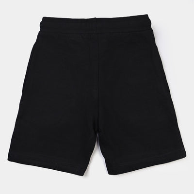 Boys Cotton Terry Knitted Short Game Time-BLACK