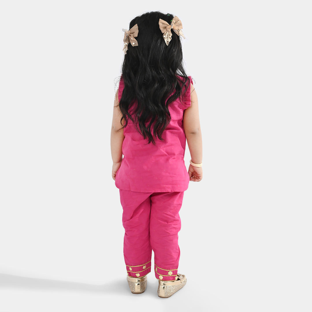 Infant Girls Jacquard 2-Piece Set (Ruby) - Shocking Pink