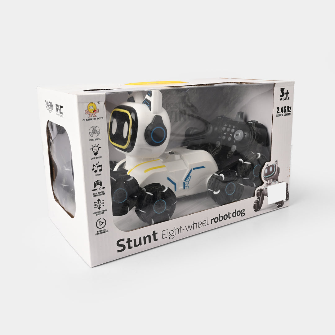 Stunt Eight-Wheel Robot Dog – RC Remote Control Robot for Kids