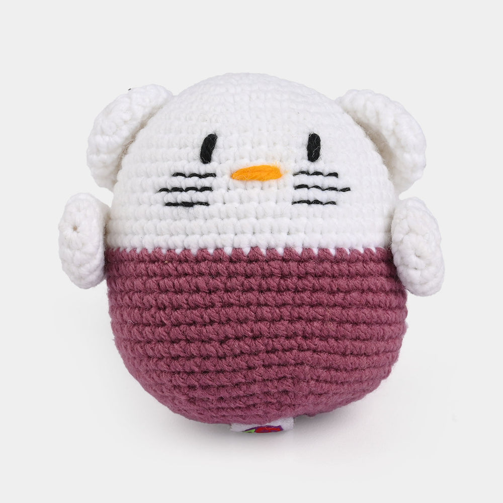 Maroon & White Character Crochet Stuff Toy