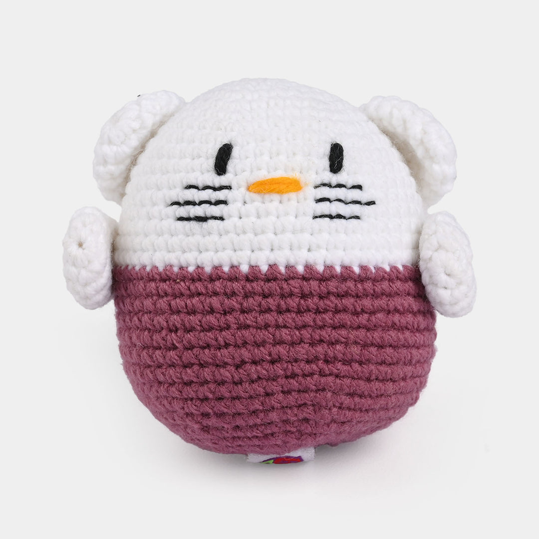 Maroon & White Character Crochet Stuff Toy