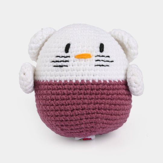 Maroon & White Character Crochet Stuff Toy