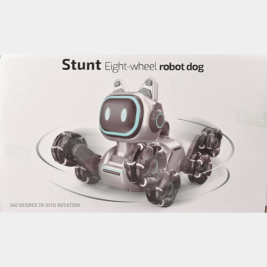 Stunt Eight-Wheel Robot Dog – RC Remote Control Robot for Kids